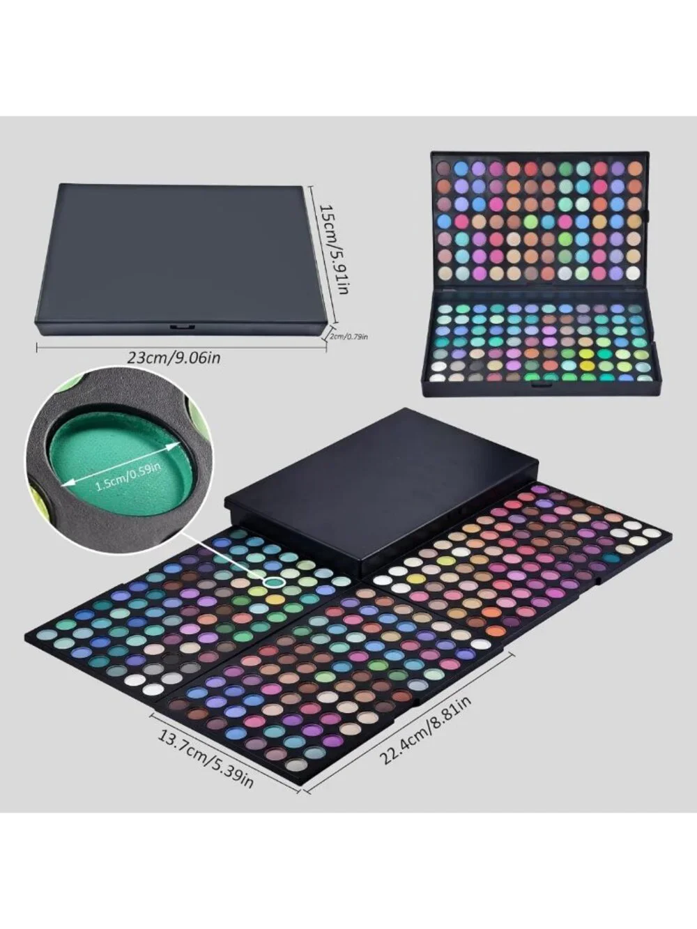 Vibrant 252-Color Eyeshadow Palette - Matte & Shimmer Blendable Eye Makeup